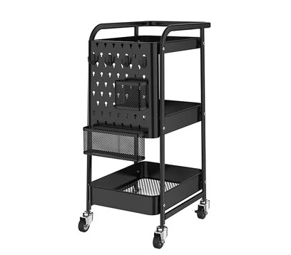 Removable hole-plate trolley Kitchen Carbon Steel Shelving beauty parlor hairdresser cart basket