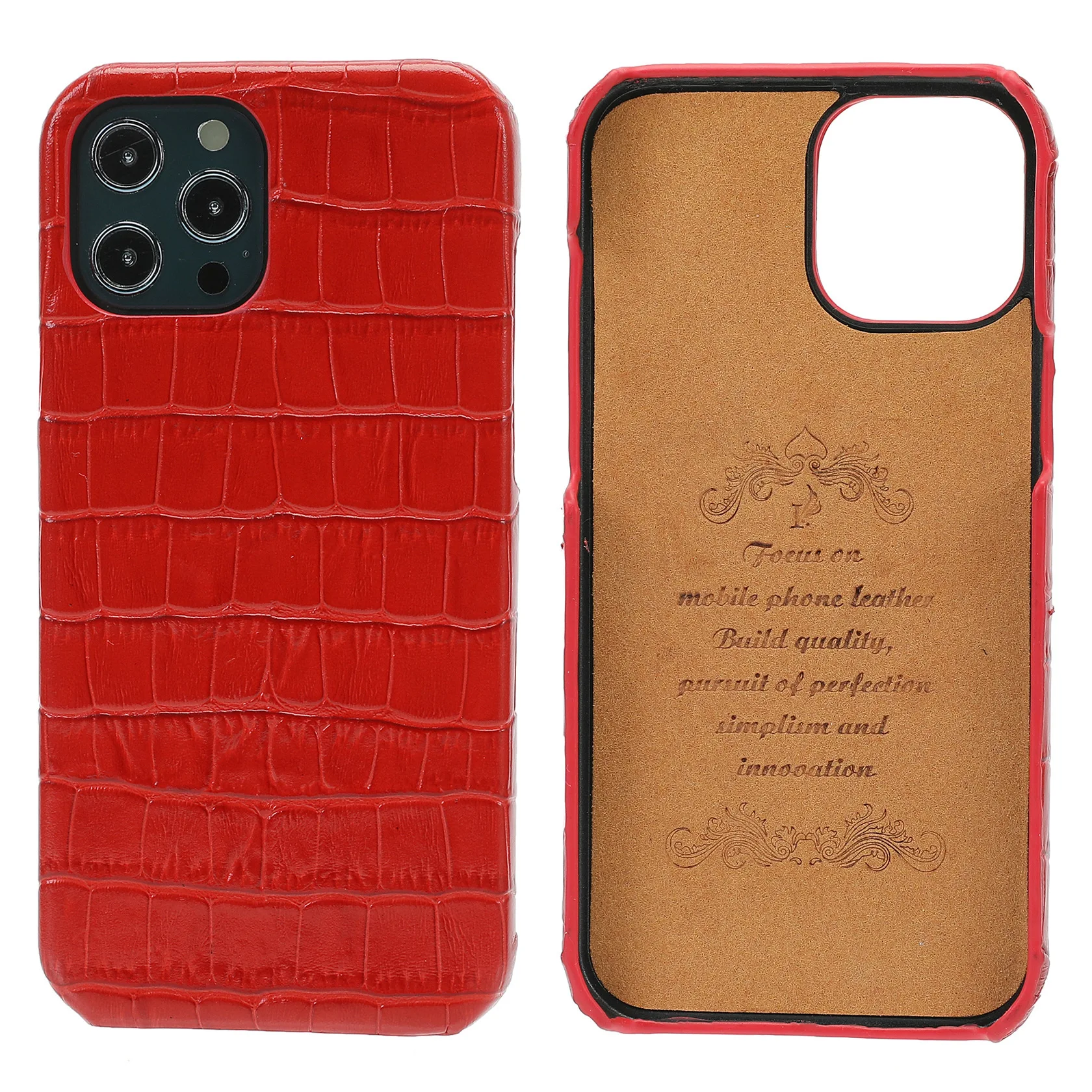 Customized Crocodile pattern real cowhide mobile phone case with magnetic Genuine leather phone cases for iPhone13
