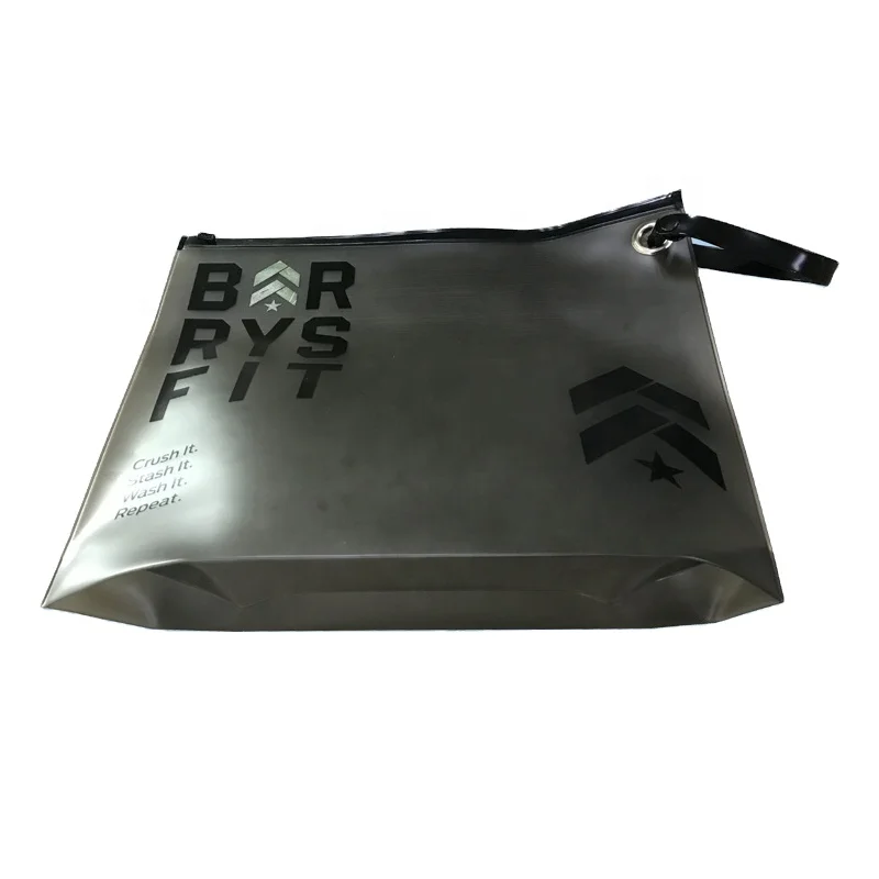 custom printed swimwear tshirt clothing bikini clear black frosted bags matt black plastic packaging bag with grommet and handle