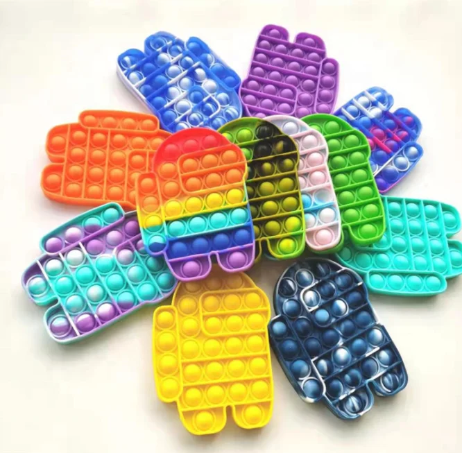 Christmas Gift Push Silicone Pop Bubble Autism Stress Sensory Fidget Toy For Kids