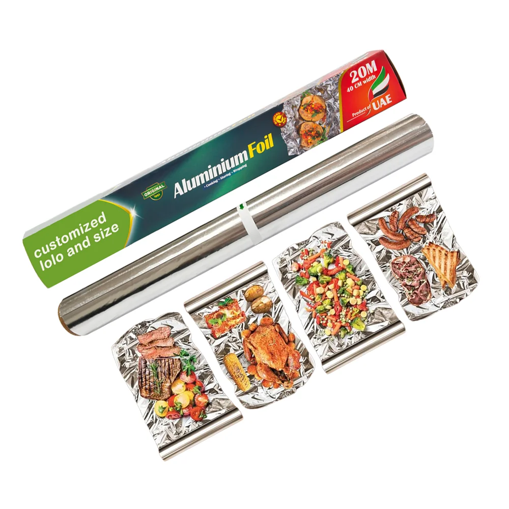 Customize 37.5 Sq.Ft. Heavy Duty 7 38 150 Micron Thickness Aluminum Foil 8011 Food Grade Wrapping Paper Roll For Freezer