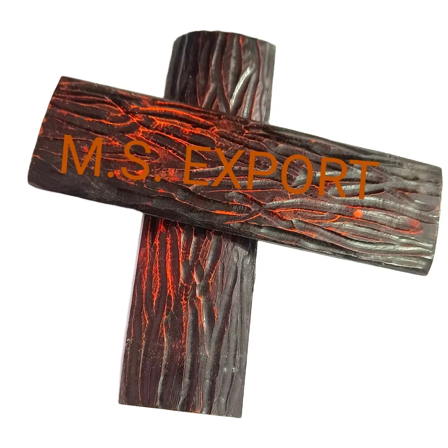 Bone Knife Amber Dark Dyed Jigged Knife Handle Scale Camel Bone Handle at Affordable Price