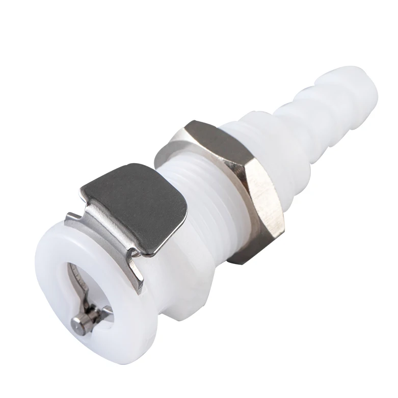 Plastic Straight Plug Male Hose Barbed Panel Mount Quick Release Connector Coupling Fitting for 1/8 1/4 3/16 3/8 water air line
