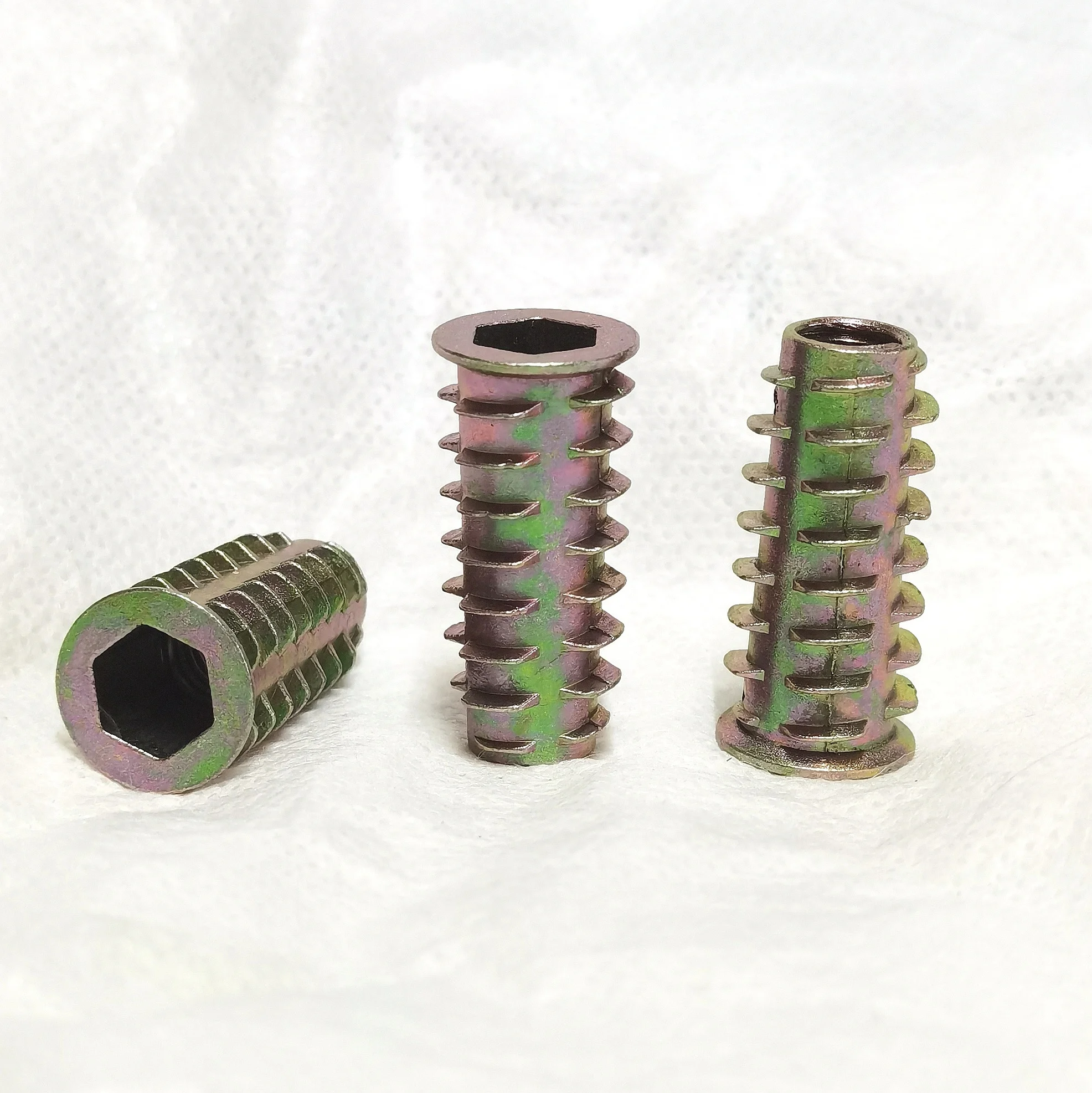 M8*30 zinc alloy  nut Countersunk Head Zinc Alloy Furniture Screw-in Nut Zinc Alloy Threaded Furniture Wood Insert Nut