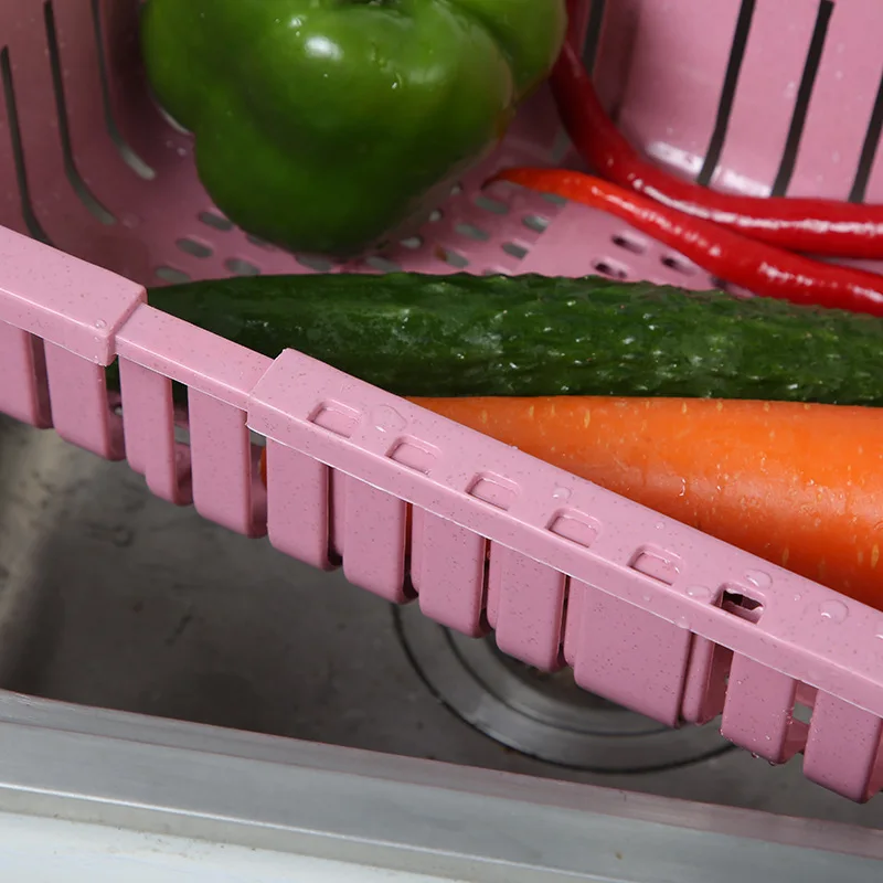 Multifunctional Plastic Drain Basket Straw Fruit Vegetable Refrigerator Scalable Storage Basket