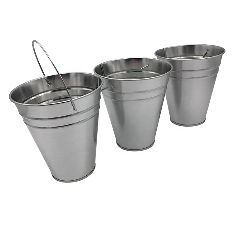 Round 250mL 500mL 1L 5L 10L Beer Wine Champagne Galvanized Tin Pot Soda Cans Ice Metal Bucket