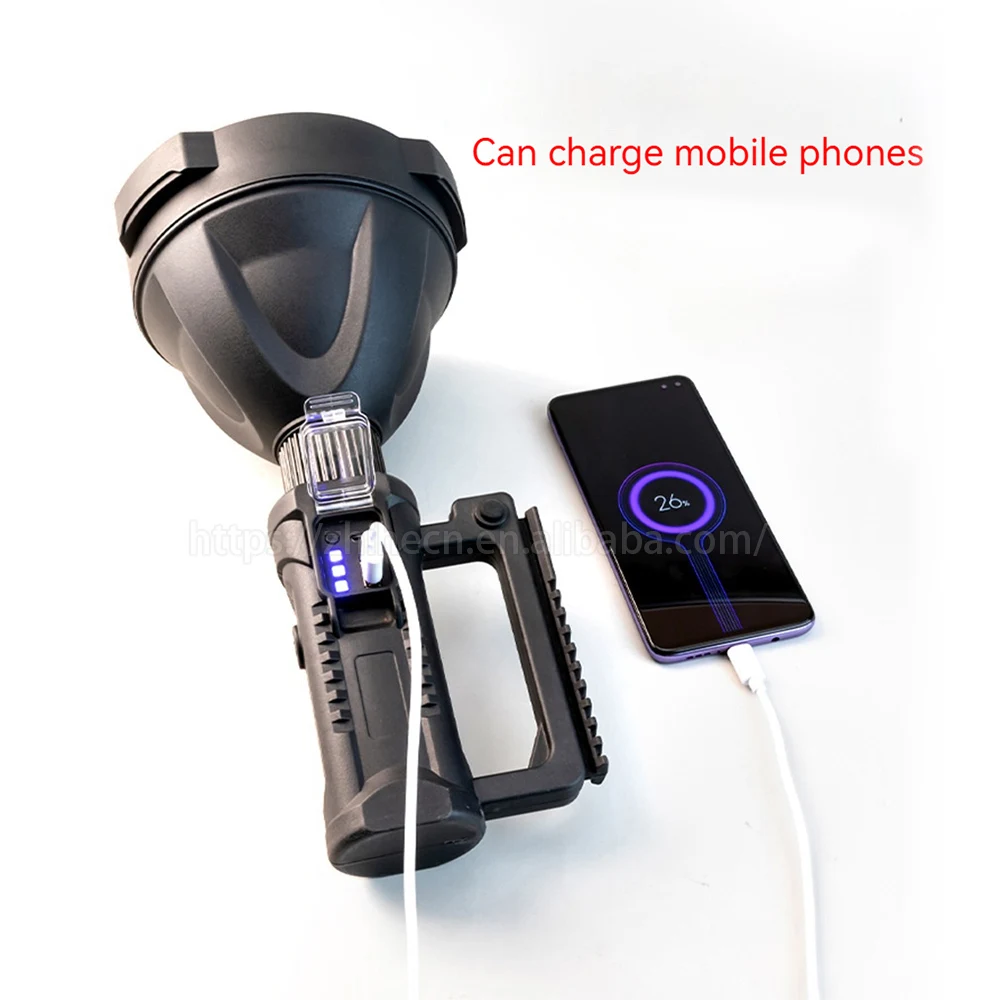 Multifunctional lighting Waterproof  P50 strong light searchlight  COB side light flashlight for portable lamp