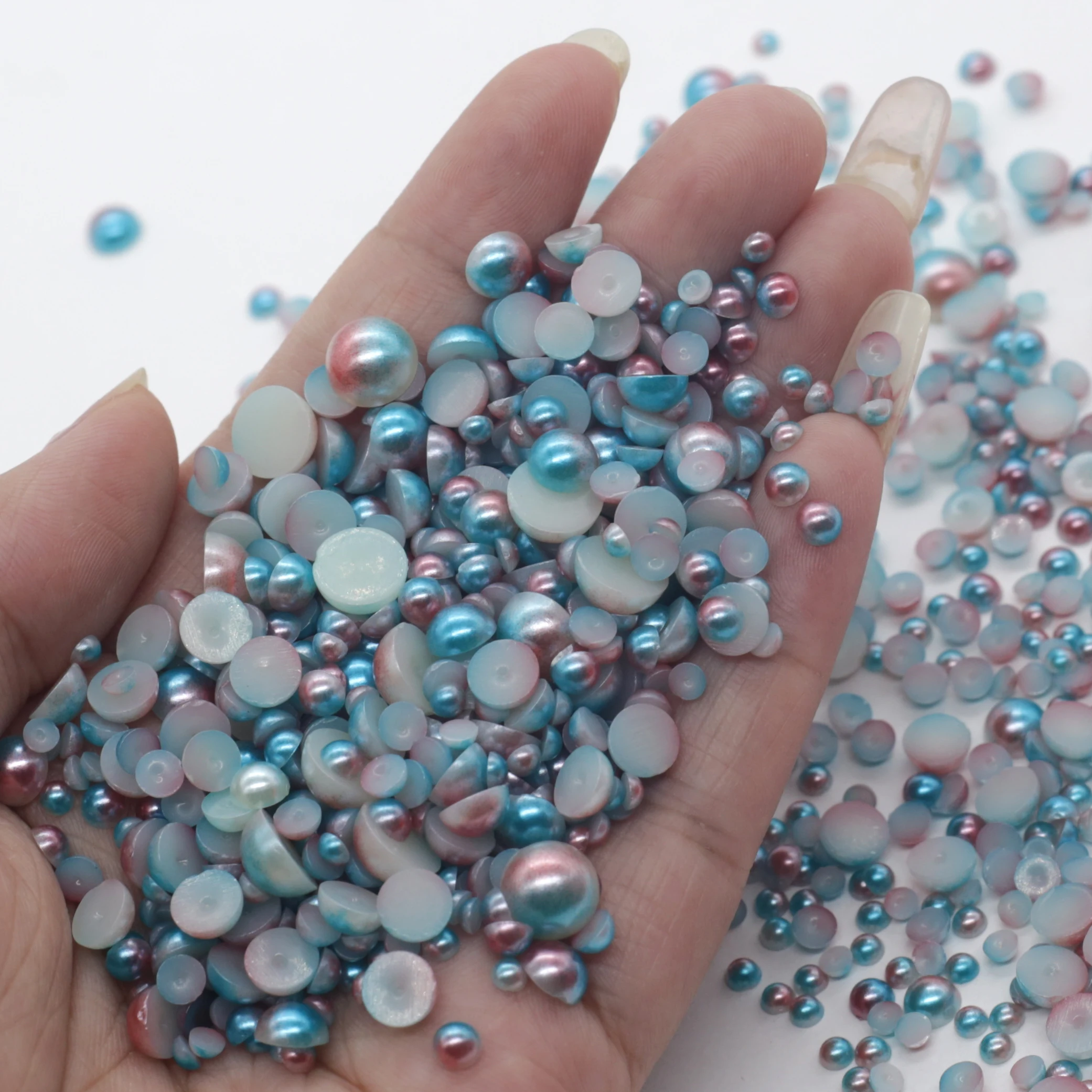 XULIN Wholesale 1.5mm-10mm ABS Rounds Pearl Customized Mix Color Size Plastic Half Pearl For Dance Costume Design
