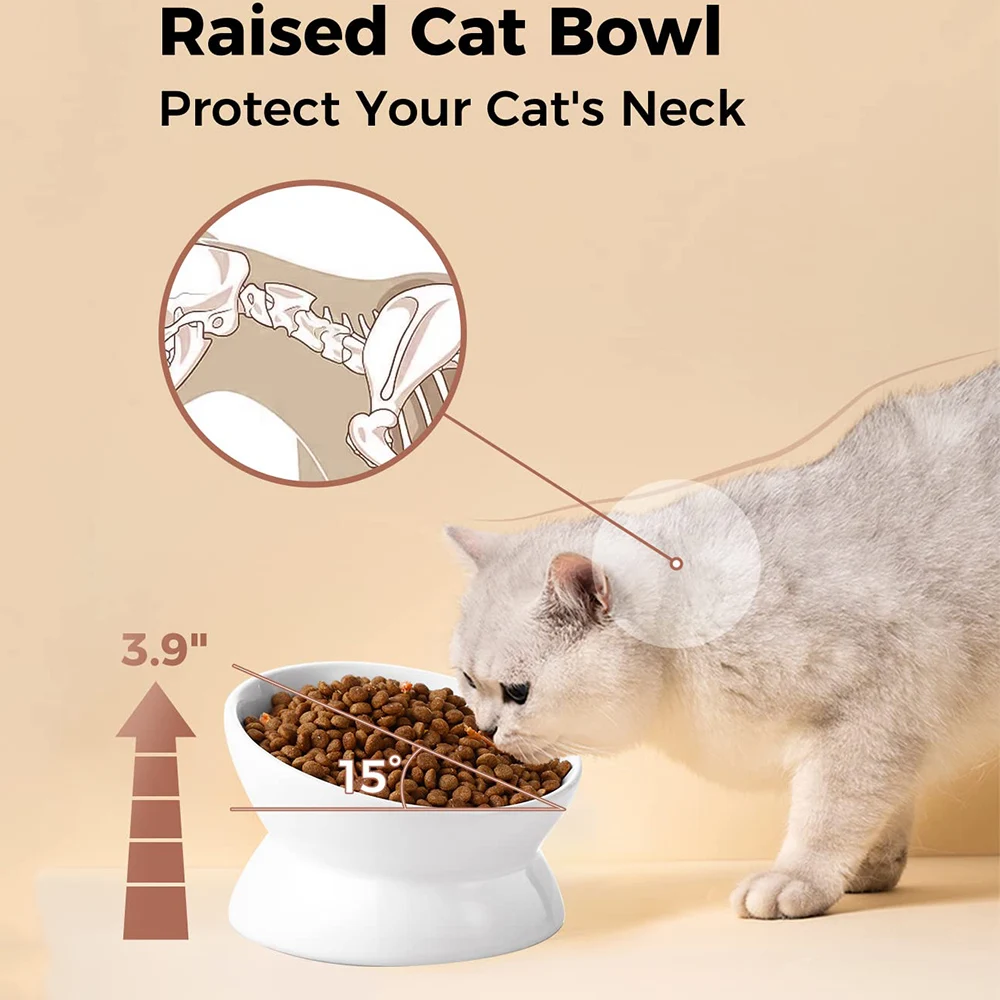 Миска для воды с приподнятым наклоном защита от рвоты посуда домашних животных маленьких собак кошачьих котов толстым лицом керамическая миска кормом кошек