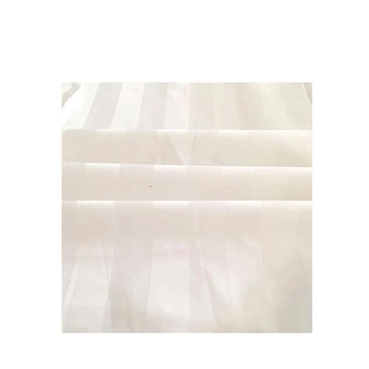 Experienced Manufacturer 100%cotton 60*40 173*120 white fabric 1cm stripe satin fabric for bedding sets