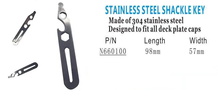China wholesale factory price 304 stainless steel 98mm length shackle key for yacht and boat and ship