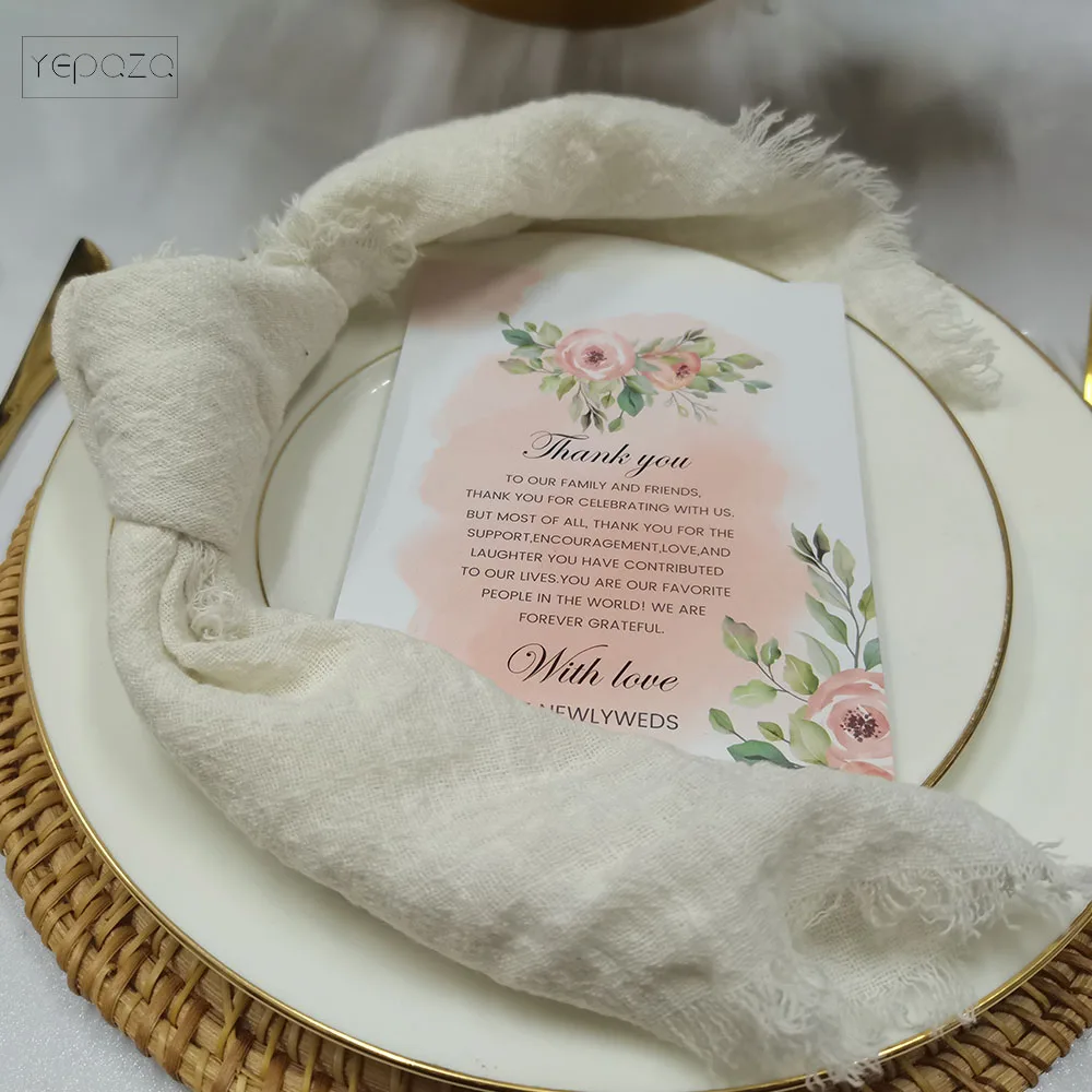 Blue peach gauze cotton cheesecloth table napkins