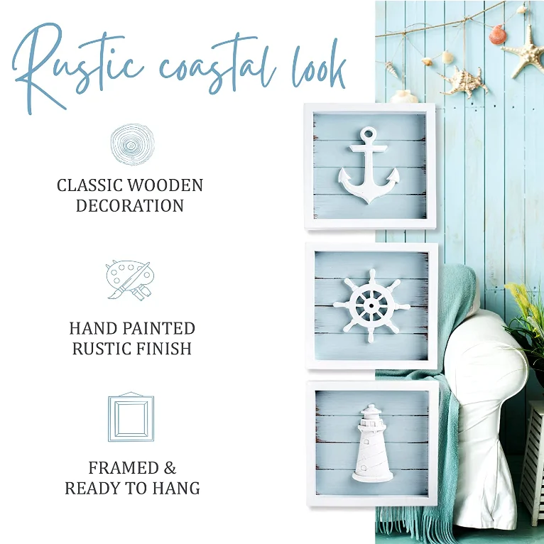 Wooden Beach Theme Bathroom Door Sign Decorative Ocean Theme Beach Decor 3d Wall Hanging Plaques