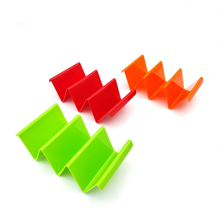 Kitchen Taco Holder Stand  Hold 3 Tacos, Hard Plastic Taco Rack, Party Serving Tray Set for Hard and Soft Shell Tacos Tortilla