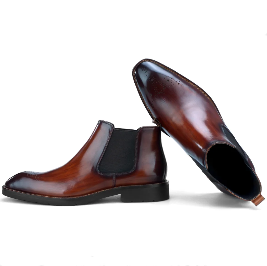 2020 New Fashion Top Quality Handmade Genuine Leather Mens Chelsea Boots