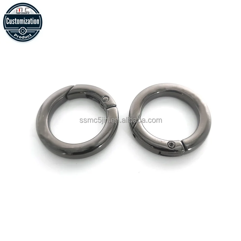 Wholesale Zinc Alloy Flat Wire Keychain with Open Ring Buckle Connection Laser Logo Hardware Accessories for Garments