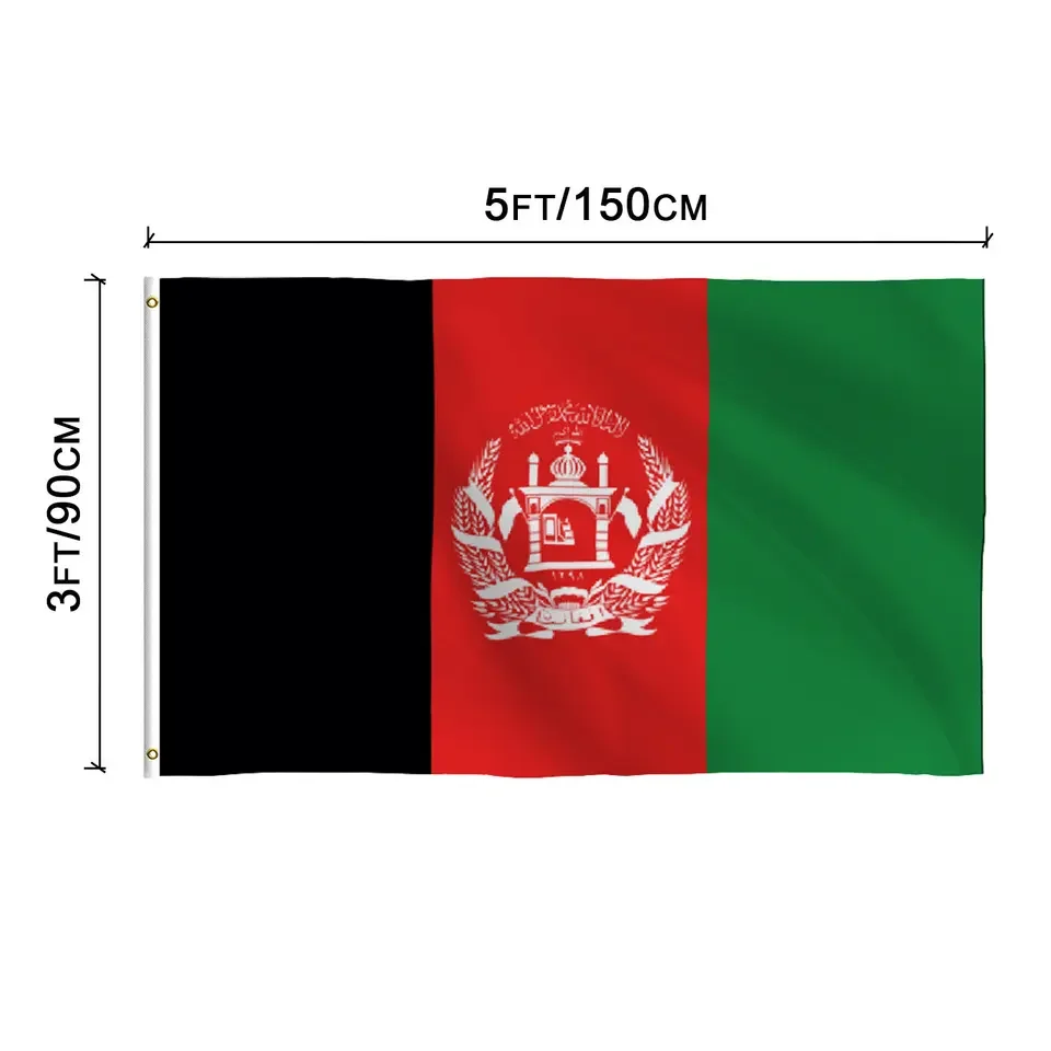 Custom Afghanistan Flag 3x5 ft 100% Polyester Afghan Flag