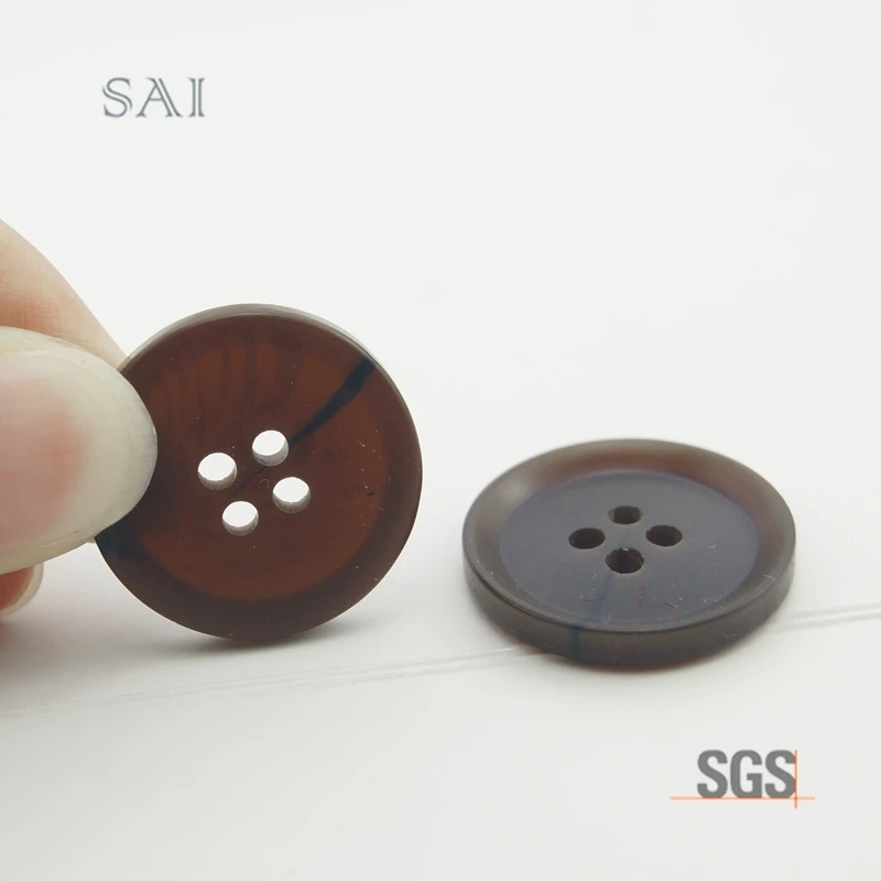 Basic Plastic Black 4-Hole shirts Coat Button