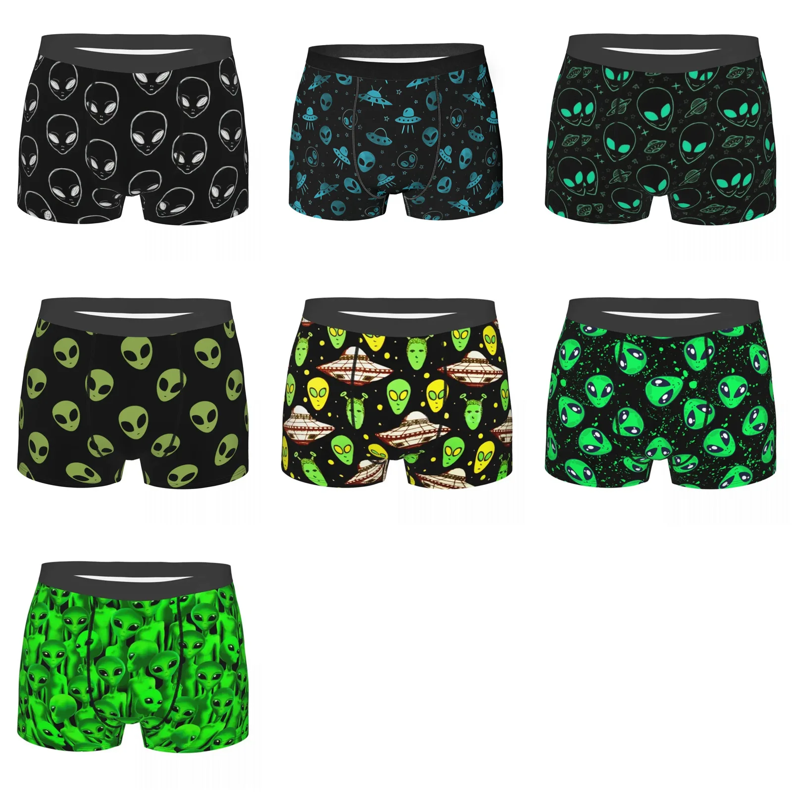 odm dropping alien ET 3d print service underwear men UFO Digital print on demand all over print underpants Personalized boxer