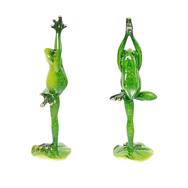 creative craft resin funny frog figurine decor frog on garden statue sculpture