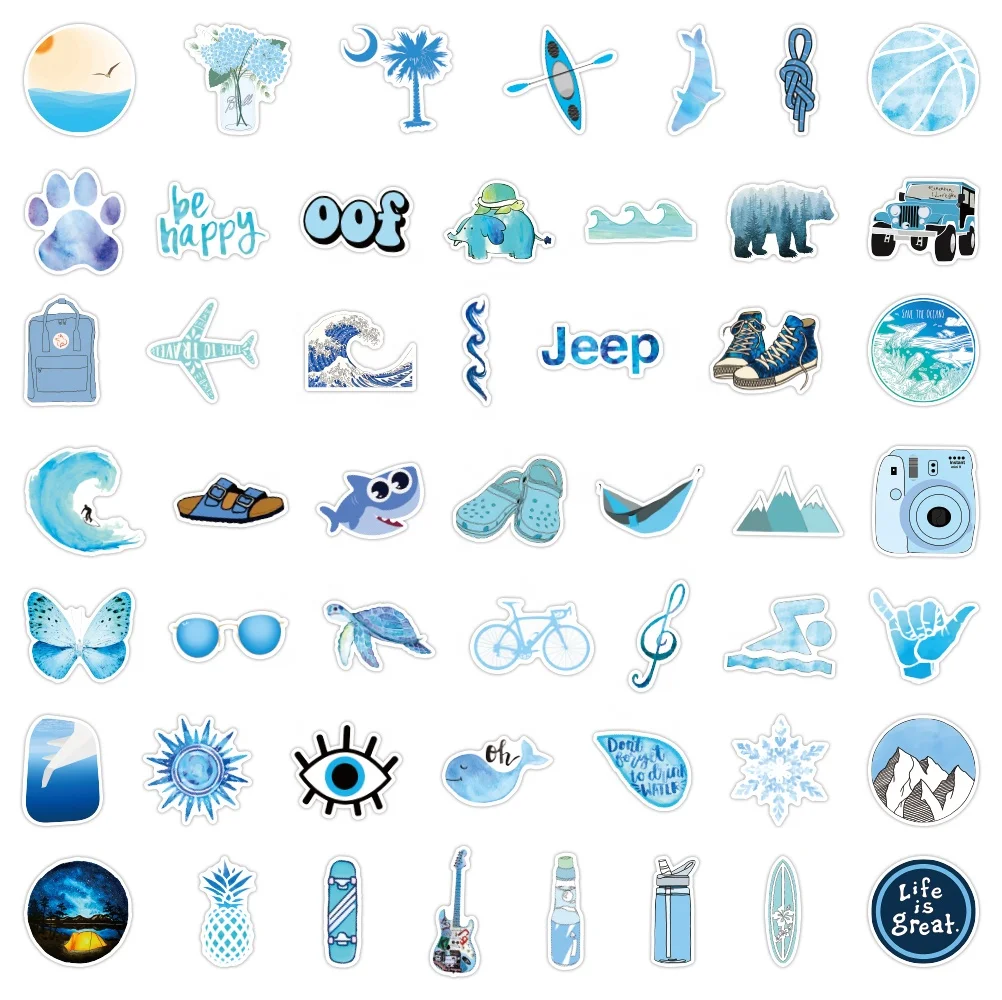 wholesale 100pcs cute cartoon waterproof stickers vinyl pvc mobile phones laptop adhesive sticker ocean anime stickers for kids