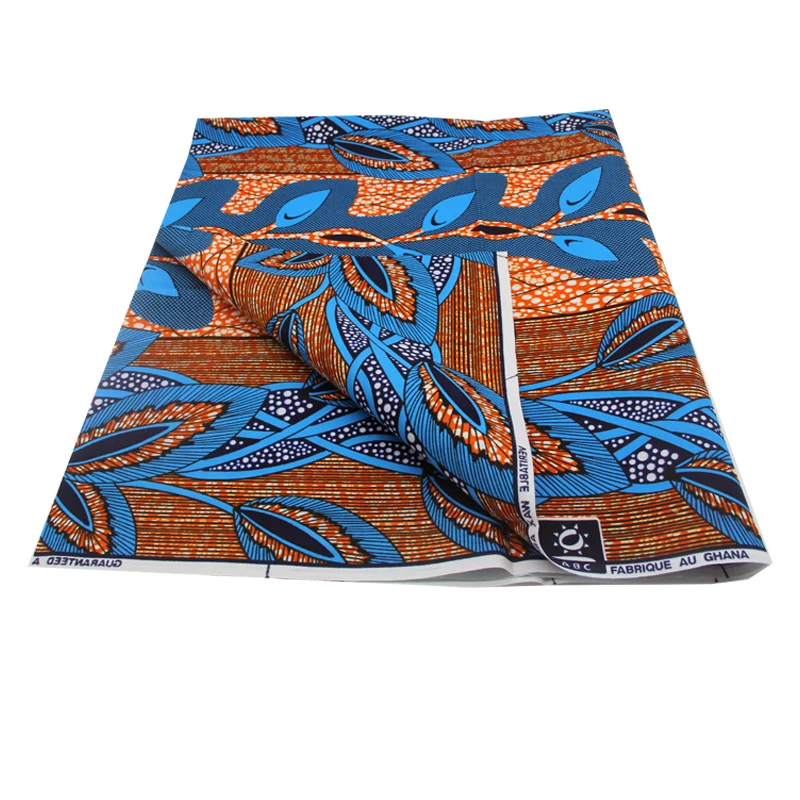 2021 Новое поступление, одежда в стиле листвы, платья, 100% хлопок, ткань с Африканским восковым принтом