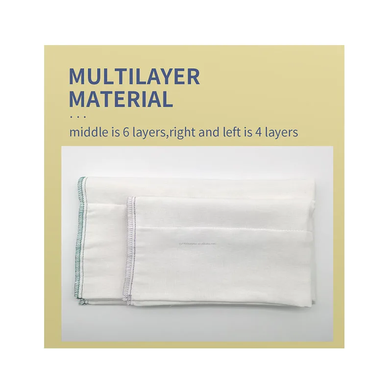 wholesale 100%cotton customize washable reusable disposable insert prefold muslin fabric soft cloth diapers for newborn baby