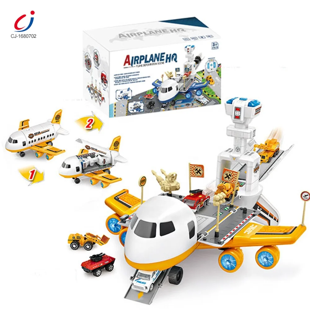 Chengji Engineering Alloy Track Transport Cargo Airplane Car Toy Kids Fighting Aircraft Track Toy With Lighting M