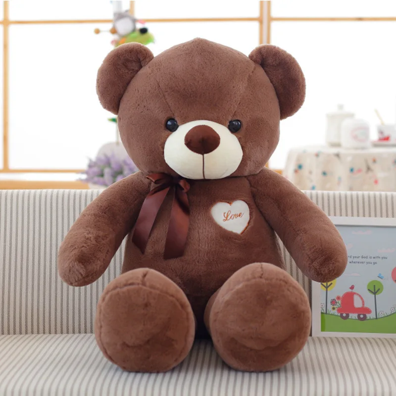 Custom New Hug Teddy Bear Plush Toys Large Valentines Day Cute Ribbon Cuddle Giant Teddy Bear Doll Stuffed Toy Teddy Bear Gift