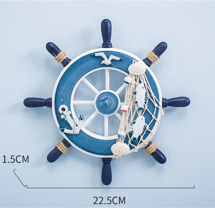 Mediterranean Wooden Fish Bird Helmsman Wall Hanging Home Decor Wall Decor Living Room  Bedroom Home Decoration