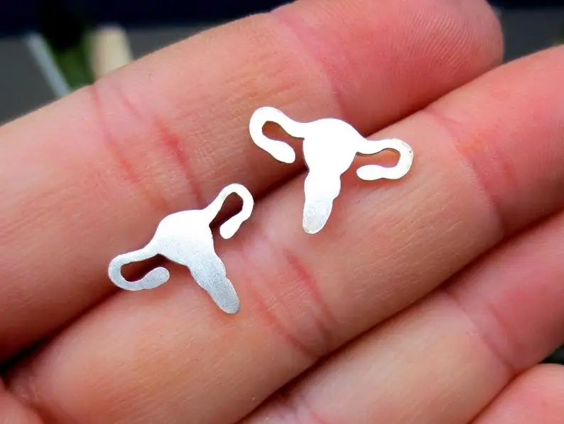 Tiny Uterus Studs Women Men Medical Health Care Post Earring Unique Science Biologic Jewerly Gift