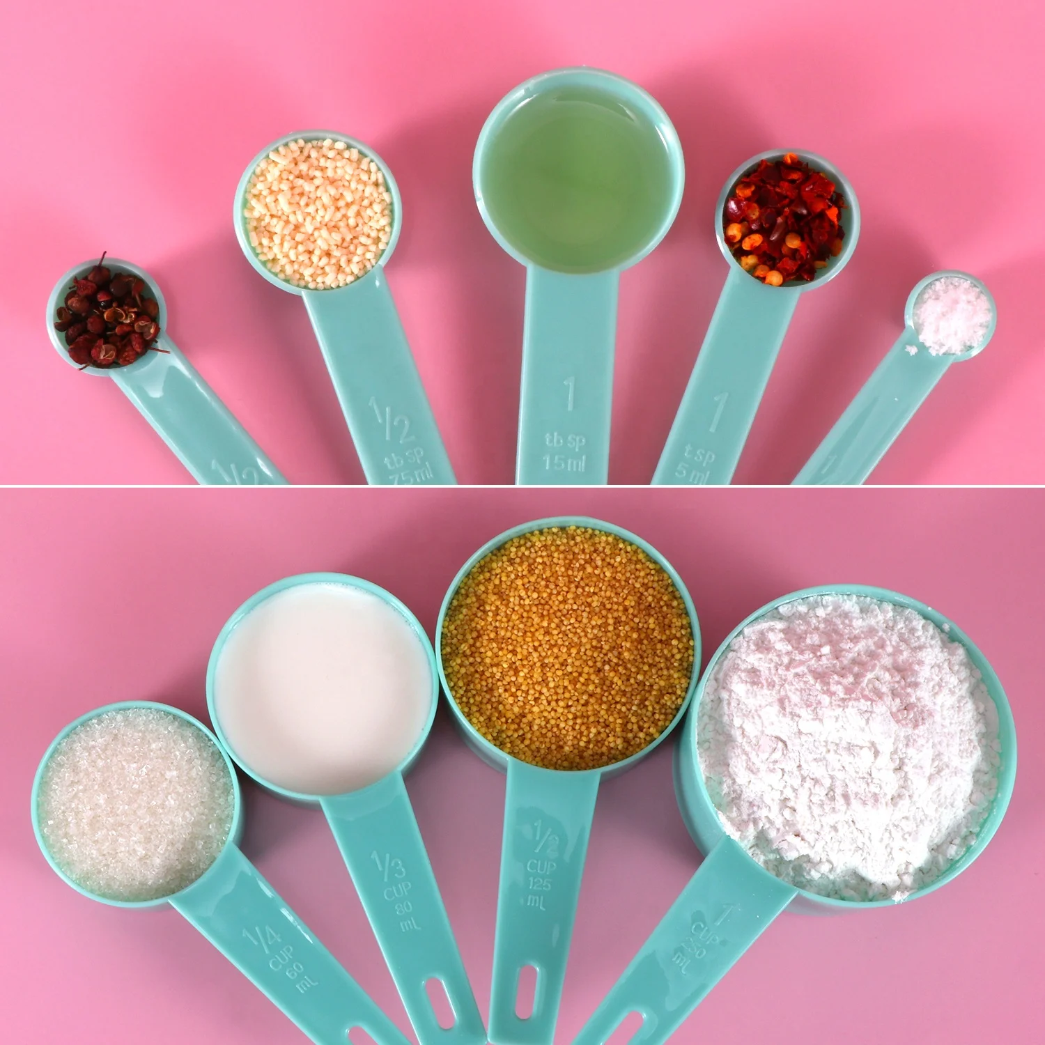 
Baking tool measuring spoons set of 9 kitchen measuring tools plastic measuring spoons measuring cups 