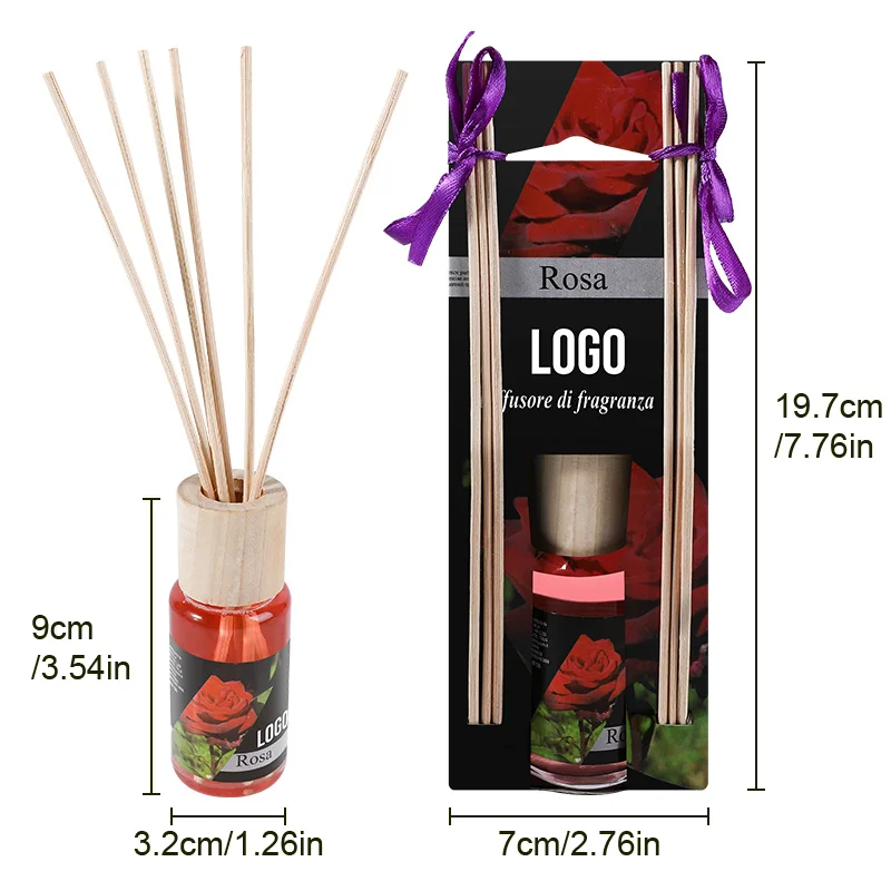 Natural Fragrance Home Decor Rose Custom Air Freshener Toilet Perfume Aroma Reed Diffuser Sticks Reed Diffuser Bottle