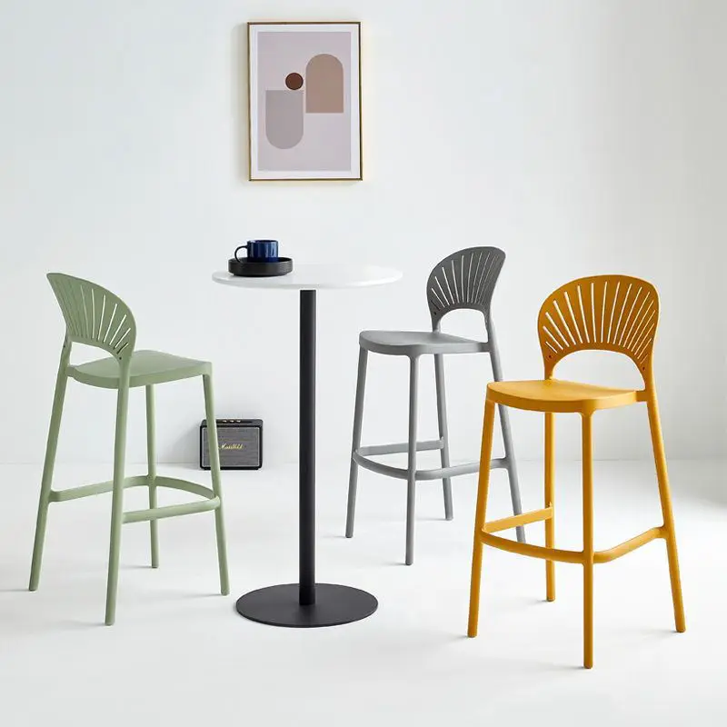industrial restaurant furniture durable plastic frame dining chair High plastic kitchen bar stool height bar chair
