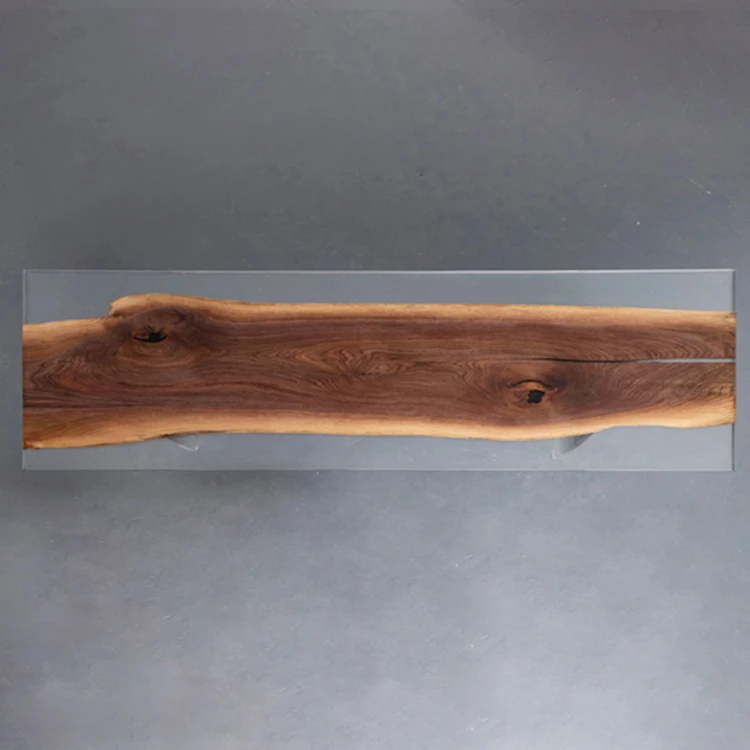 Black and wood epoxy resin dining table, black walnut and epoxy resin dining table