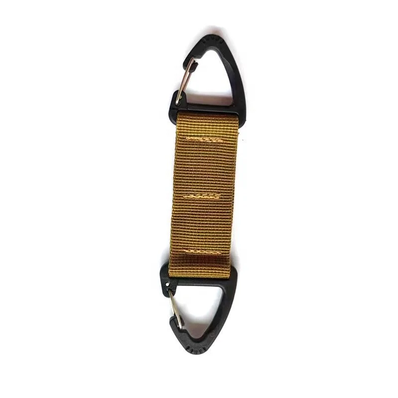 HB Tactical Belt Webbing Key Ring Holder Bag Hook Buckle Strap Clip Outdoor Travel Hiking Camping carabiner keychain with logo