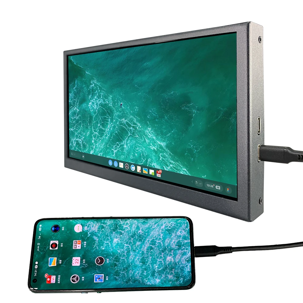 Портативный Тип c монитор 7 дюймов портативный USB сенсорный экран ЖК-дисплей для мобильного телефона портативных