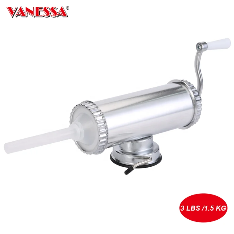 3 LBS  Manual Sausage Stuffer With 3 Plastic Tubes