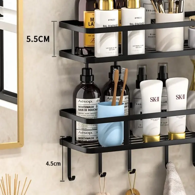 Bathroom Organizer Shelves Multifunctional Toilet Rack Shower Storage Shelf Wall Mounted Storage Rack Toilet Supplies Sorting