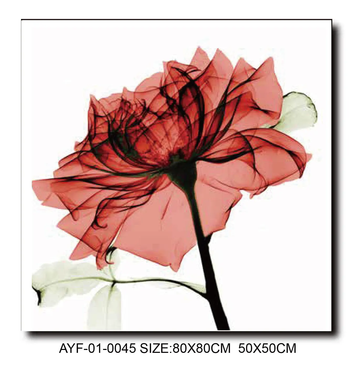 Modern abstract flower paintings in cream series and rose-themed wall paintings for high-end restaurants