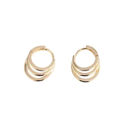 
18k Gold Plated Earrings 925 Sterling Silver Earrings Double Circle Earrings For Women 