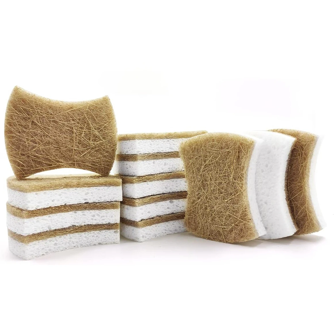 Sisal Pulp Cotton Eco Friendly Biodegradable Natural Kitchen Sponge Limpieza Compostable Cellulose and Coconut Scrubber Sponge