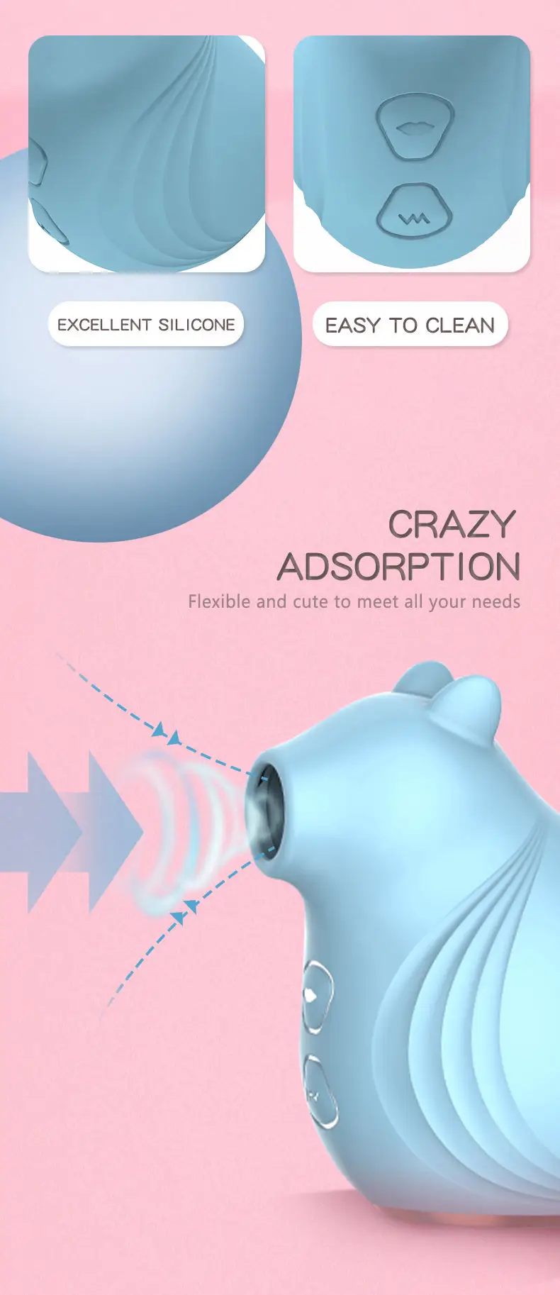 Gelance Squirrel Shape Vagina Sucking Vibrator Nipple Sucker Clitoris Stimulation Vibrating Adult Product Sex Toys for Women