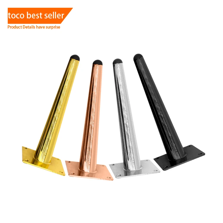toco cheap Factory price Black gold Stainless Steel Table Foot tapered sofa metal legs modern furniture living room chairs