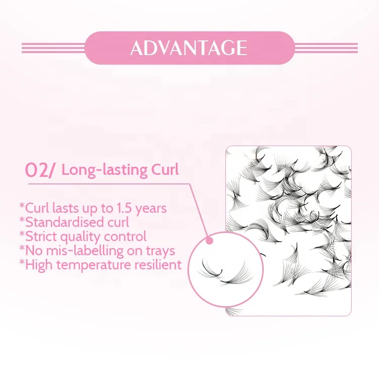 Korea fiber mix 3D 4D 5D 6D 8D 10D 12D 0.03 0.05 0.07 0.10mm L curl pointy base promade volume fans loose lashes