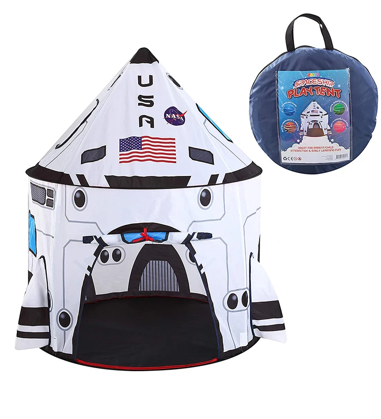 White rocket boys and  girls Castle style children kids play tent