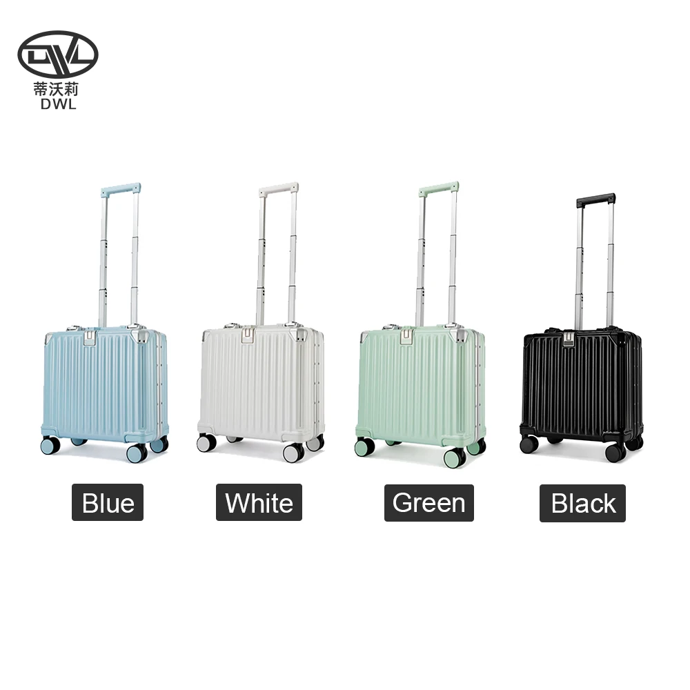 DWL unisex Aluminium trolley suitcase travel luggage trolley suitcase carry on luggage luxury travel bags luggage