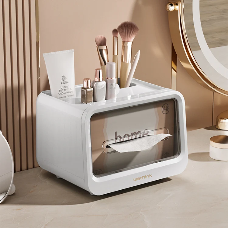 Multifunctional Home Desktop Tissue Storage Box Plastic Boxes With Lids Magnetic Lid Storage Box