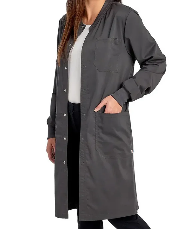 Highly Recommended Unisex Modern Medical Coat medical Uniform Polyester Cotton Front Pockets Coat