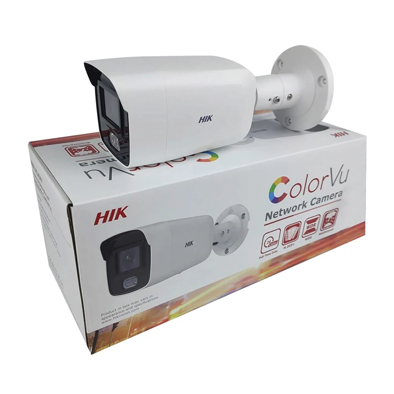 24/7 Night Vision Full Color Network Camera DS-2CD2087G2-LU Hik ColorVu 8MP 4K Bullet IP Camera with Mic